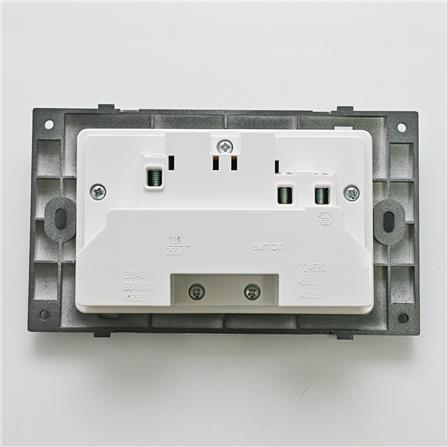 13A 2 GANG FLAT PIN SOCKET V45083 BK SIMON