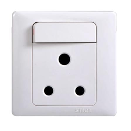 SIMON 15A 1 GANG ROUND PIN SOCKET WHITE V59582-W