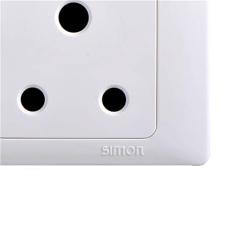 SIMON 15A 1 GANG ROUND PIN SOCKET WHITE V59582-W