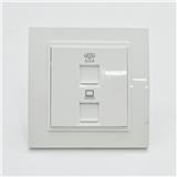 2GANG TELEPHONE OUTLET (RJ11) + DATA OUTLET (RJ45) SIMON V59229S WHITE