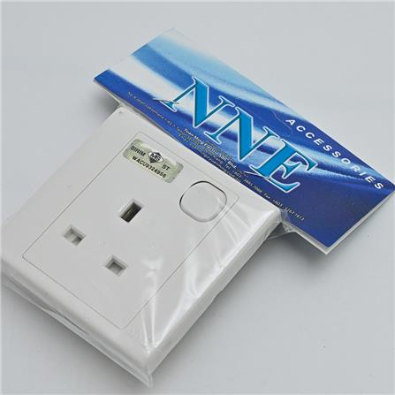 13A 1 GANG SWITCH SOCKET NNE 2113 WHITE