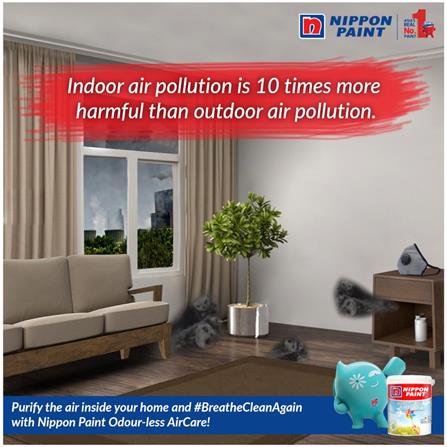 NIPPON PAINT ODOUR-LESS AIRCARE INTERIOR PAINT 4.70 LITRE BASE P