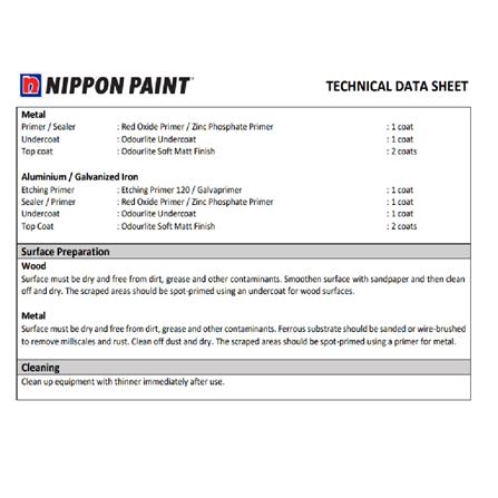 NIPPON PAINT ODURLITE SOFT MATT 4.50L M BASE D ENAMEL PAINT