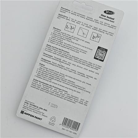V-TECH CLEAR SILICONE SEALANT VT-130B1 75G