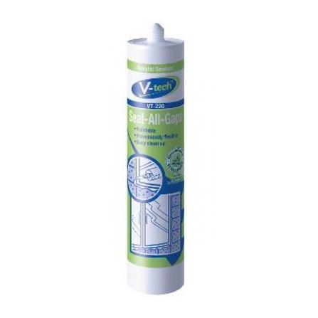 V-TECH SEAL-ALL-GAPS ACRYLIC SEALANT VT-220 WHITE 450G