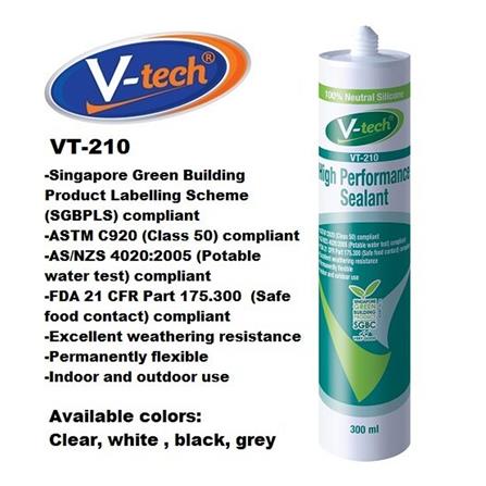 V-TECH NEUTRAL SILICONE SEALANT VT-210T TRANSLUCENT 300ML