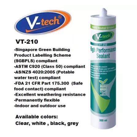 V-TECH WEATHERPROOFING SEALANT SILICONE VT-211 MATTE BLACK 300ML