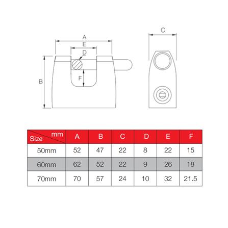 GERE PADLOCK SINGLE CL9160 60MM CHROME 1 EACH