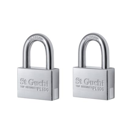 ST. GUCHI KEYED ALIKE PADLOCK SET PL100 (N)-502 50MM CHROME 2 EACH