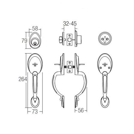 ST.GUCHI HANDLE GRIP SET SGZH 380 SATIN NICKEL
