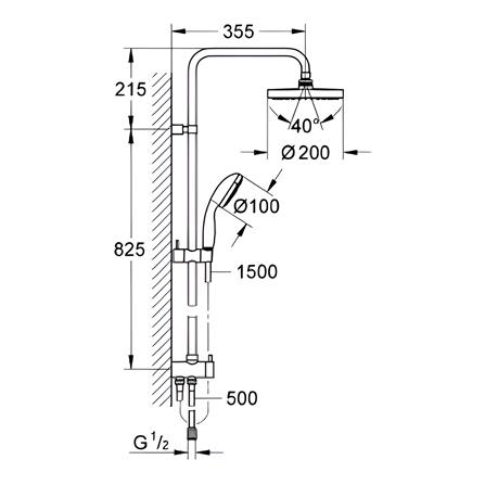 GROHE RAIN SHOWER 27389000 CHROME