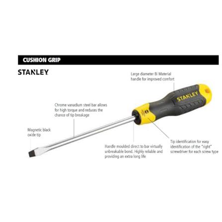 STANLEY CUSHION GRIP S/DRIVER (-) SCREWDRIVER 5mm X100