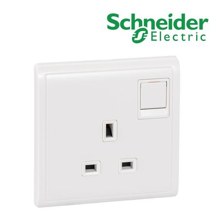 SCHNEIDER PIENO 13A 1 GANG SWITCH SOCKET WHITE (SINGLE SOCKETS) E8215C G11
