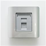 ZENCELO 1 GANG TELEPHONE SOCKETS SCHNEIDER 6P/4C E8431RJS4 SILVER SATIN