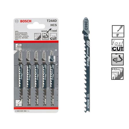 BOSCH JIGSAW BLADE  T244D (Quick Curved Cut) (wood) 6-60mm 5PCS/PACK