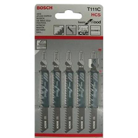 BOSCH JIGSAW BLADE  T111C (Corse Quick Cut) (Wood) 2-30mm 5PCS/PACK