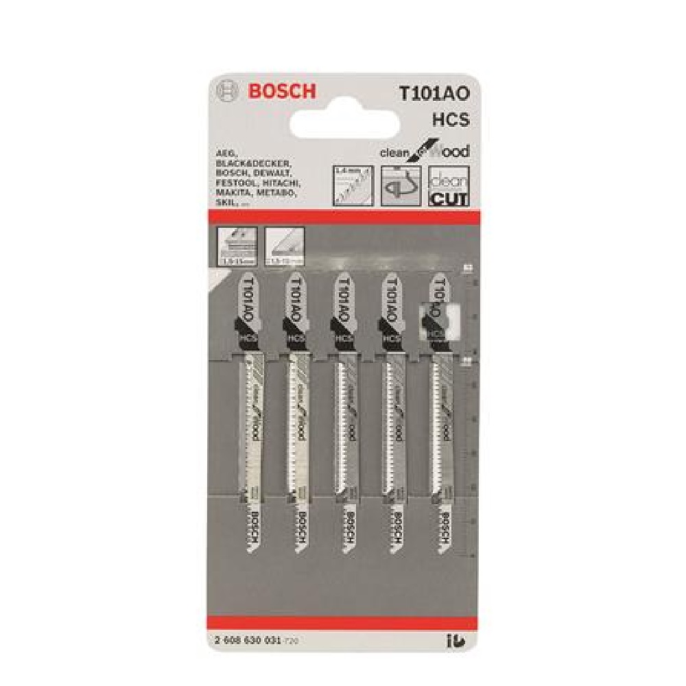BOSCH JIGSAW BLADE T101AO (Curved Cut)(Wood) 2 - 20mm 5PCS/PACK