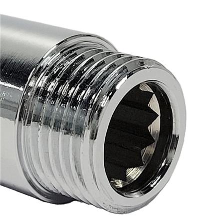 ANA CHROME PLATED FEMALE MALE BRASS SOCKET 1105-440 (40MM HEIGHT) SILVER