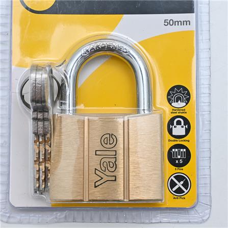 YALE 50MM BRASS PADLOCK V140.50