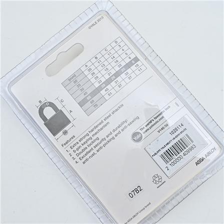 YALE 50MM BRASS PADLOCK V140.50
