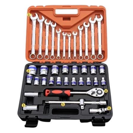 JE TECH Cr. V. BOX SOCKET WRENCH 37PCS/SET