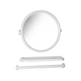 BATH TIME PLASTIC ROUND MIRROR SET 3PCS BM03 WHITE (45X52 CM)