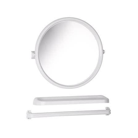BATH TIME PLASTIC ROUND MIRROR SET 3PCS BM03 WHITE (45X52 CM)