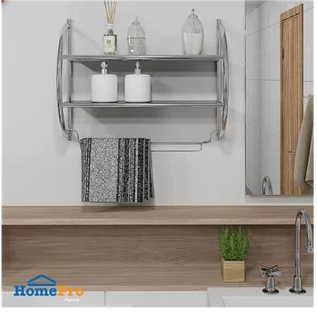 MOYA BATH RACK 2TIER 12010C SILVER (H54XW44XD26 CM)