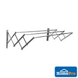 MYHOME CLOTH HANGER RETRACTABLE WALL MOUNT 3 BARS 5 FT MHRRWM118S SILVER