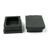 AVIO SQUARE INNER FURNITURE LEG RUBBER TOE CAPS 2" BLACK 4PCS EACH
