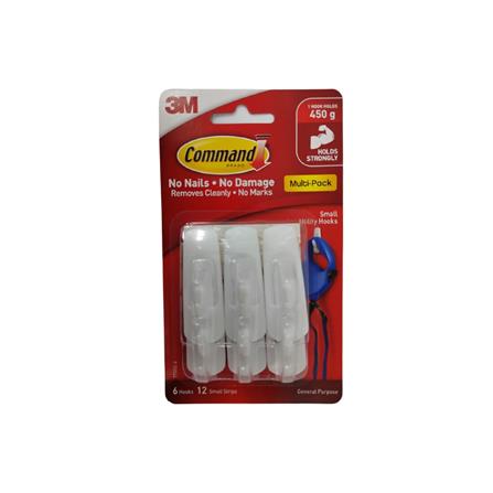 COMMAND UTILITY HOOK SMALL 6PCS VALUE PACK 17002 WHITE