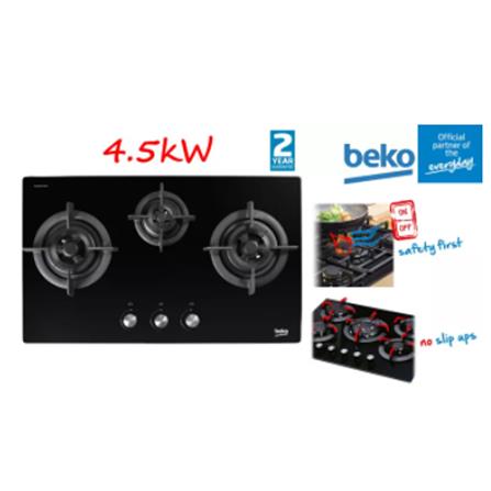 BEKO GAS HOB HISW73225SOB 3BURNER 4.5KW 75CM
