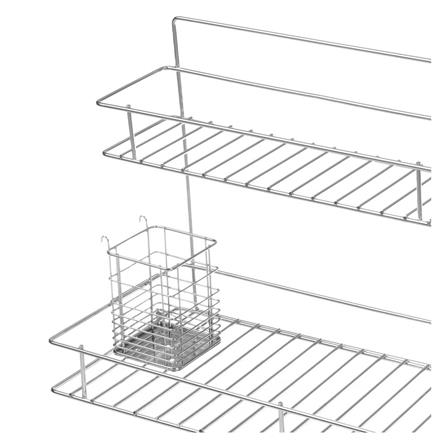 2-TIER WALL-MOUNTED DISH DRAINER RACK WITH CUTLERY HOLDER EKONO 106E4