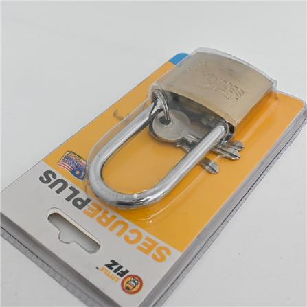 LITTLE FIZ SINGLE BRASS PADLOCK LONG SHACKLE 50MM