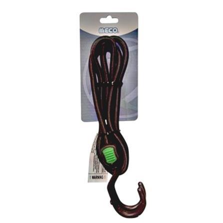 MECO ELASTIC BUNGEE RUBBER CORD WITH HOOK 800MM BLACK