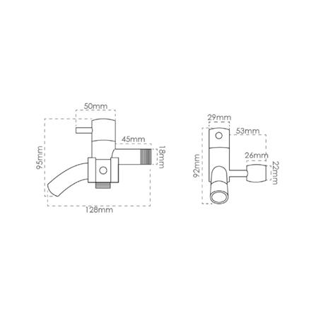 FILTON RINSING SPRAY SET 2WAYS BF-TWBH-01 CHROME H16XW8XD13 CM