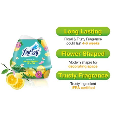 FARCENT AIR FRESHENER SCENTED GEL TWIN PACK 200G LEMON