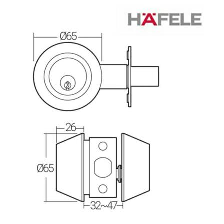 HAFELE DOUBLE DEADBOLT 489.10.520 SN STAINLESS STEEL