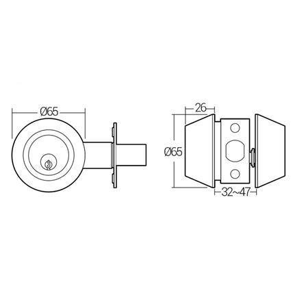 HAFELE DOUBLE DEADBOLT 489.10.521 ANTIQUE BRASS