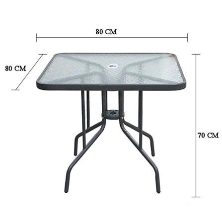 HOMEPRO SPRING TABLE SQUARE INDOOR & OUTDOOR PHGF-T610 W80XD80XH70 CM CHARCOAL GREY