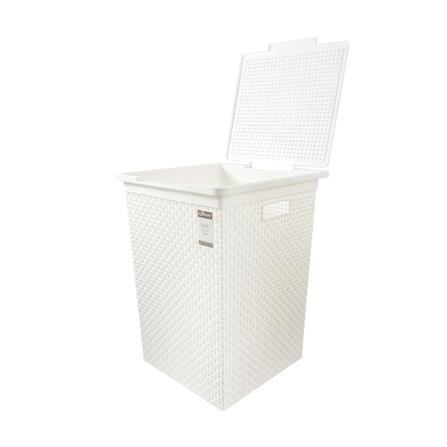 CLOTHBASKET SQUAREWITHLID HH-1110 IVORY