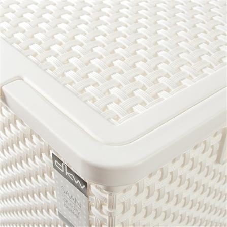 CLOTHBASKET SQUAREWITHLID HH-1110 IVORY