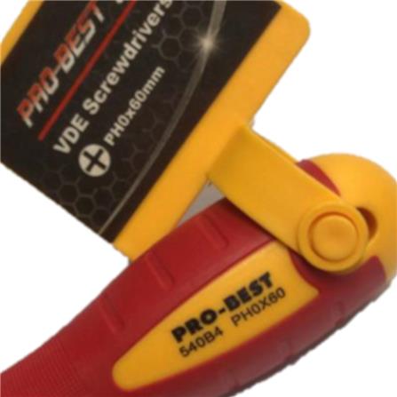 PROBEST VDE SCREWDRIVER, PHILLIPS HEAD 0X2.5" (RED-YELLOW)