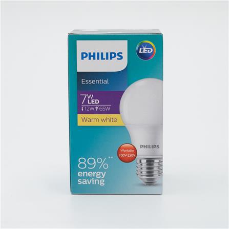 PHILIPS ESSENTIAL LED BULB E27 3000K WARM WHITE 7W