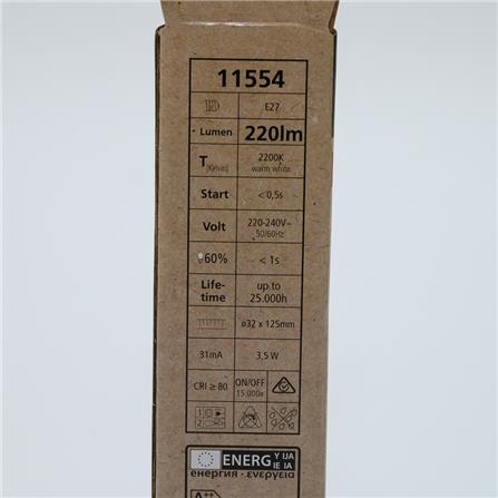 LED EDISON BULB3.5W 11554_220LM_E27 EGLO