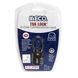 MECO TSA 3-DIGIT DIAL LUGGAGE PADLOCK M572B BLACK