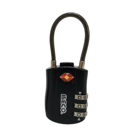 MECO TSA 3-DIGIT DIAL LUGGAGE PADLOCK M572B BLACK