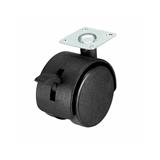 AVIO TWIN WHEEL CASTER + STOPPER 50MM 4PCS EACH BLACK