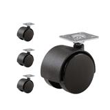 AVIO TWIN WHEEL CASTER FLAT P40MM 4PCS EACH BLACK