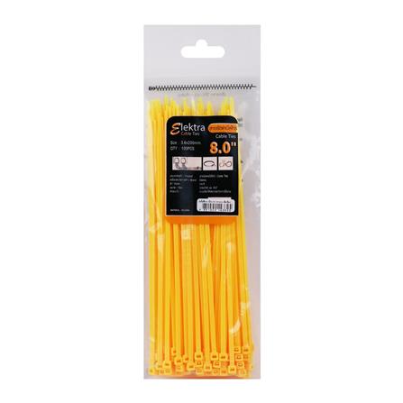 ELECKTA CABLE TIES 8 Inch 3.6 Millimeter YELLOW (100 LINE)